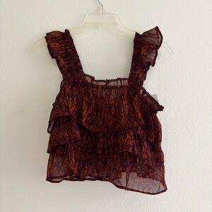 BNWT Flowy Boho Tiered Tank Top with Ruffles